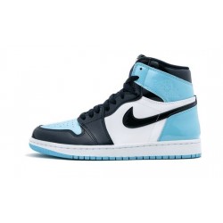 Womens Air Jordan 1 High OG "UNC Patent Leather"Obsidian/Blue Chill-White