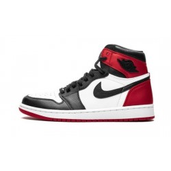 Womens Air Jordan 1 High OG "Satin Black Toe"Black/Black-White-Varsity Red