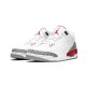 Mens Air Jordan 3 Hall Of Fame White/Fire Red-Cement Grey
